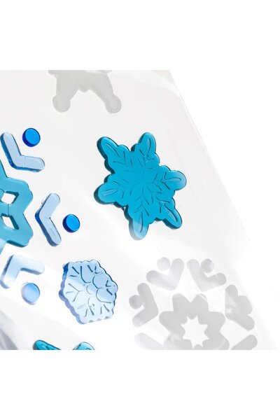 OEM Autocolante Gel Fulgi Albi Bleu Crystal pentru Geam