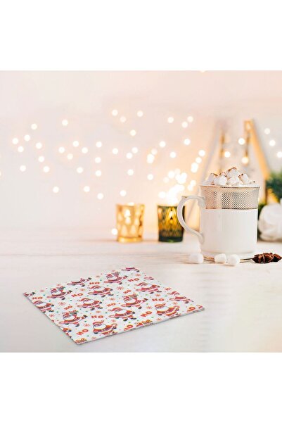 OEM White 1-Ply Table Napkins Santa Claus Stick "Ho Ho Ho" 33x33cm - 40pcs