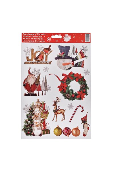 OEM Διακοσμητικά Χριστουγεννιάτικα Αυτοκόλλητα με Φιγούρες Vintage και Γκλίτε...