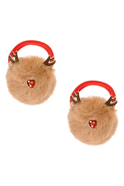 OEM Χριστουγεννιάτικα Λαστιχάκια Μαλλιών με Πομ Πομ και Ελάφια για Παιδιά - 2...