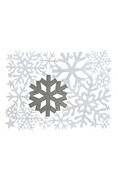 OEM Christmas Plate Holder Made of White Felt Glitter Silver Flakes 40x30cm