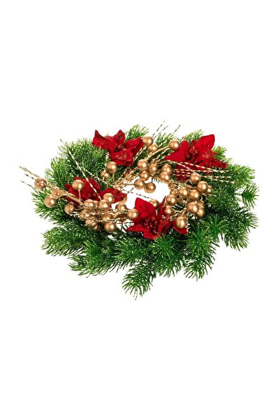 OEM Inel Decorativ pentru Lumanare de Craciun cu Ramuri Verzi Berries Craciun...