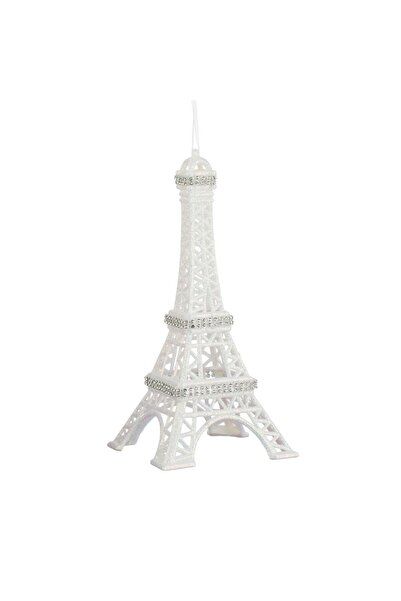 OEM Decoratiune de Craciun Turn Eiffel cu Glitter Irizat Strass 12.5x12.5x27cm