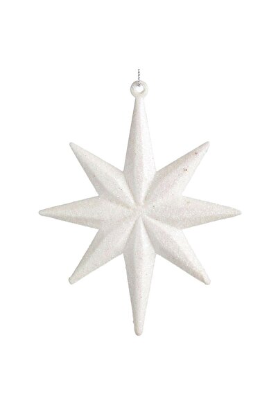 OEM Χριστουγεννιάτικο στολίδι λευκό ιριδίζον αστέρι 13 εκατοστά