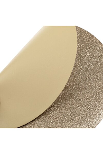 OEM Round Plate Holder with Beige Champagne Glitter for Christmas Ø38cm