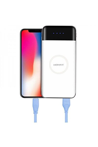Momax 10000mAh Fast Wireless Charging Power Bank - White