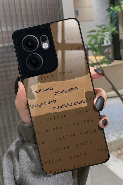 OPPO Reno 13F Uyumlu Kahverengi Poster Tasarımlı Glossy Premium Kılıf