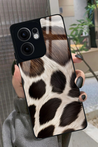 OPPO Reno 13F Uyumlu Kahverengi Leopar Tasarımlı Glossy Premium Kılıf