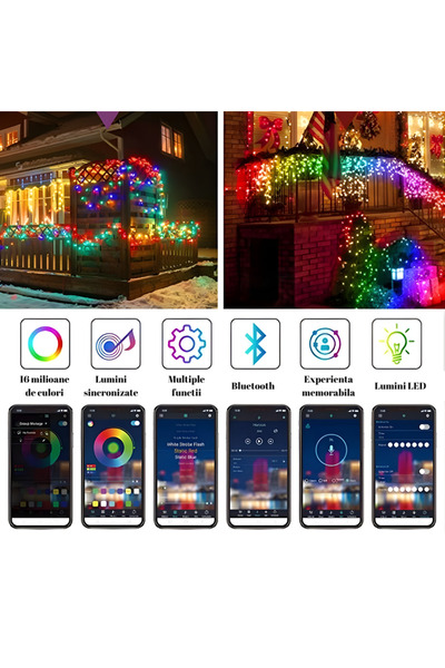 GARDEON ® RGB Smart Christmas Lights, 10 m, 110 LEDs, Wi-Fi & Bluetooth, Remote, USB, Multicolor