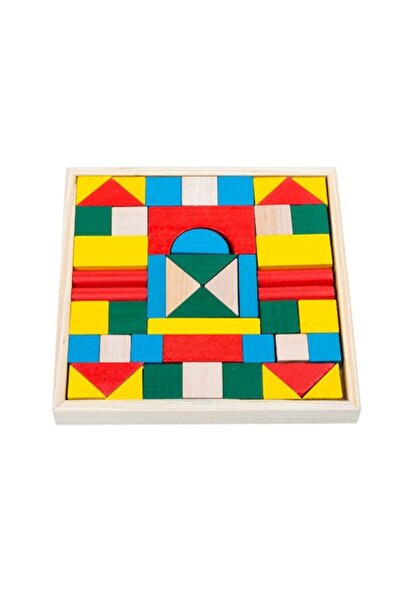 OEM Set of 48 colored wooden blocks, educational construction game