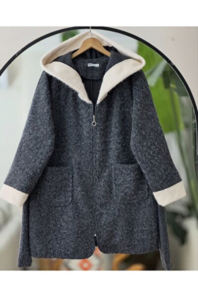 TrendParis Zippered Paneled Double Pocket Belted Cashmere Cap