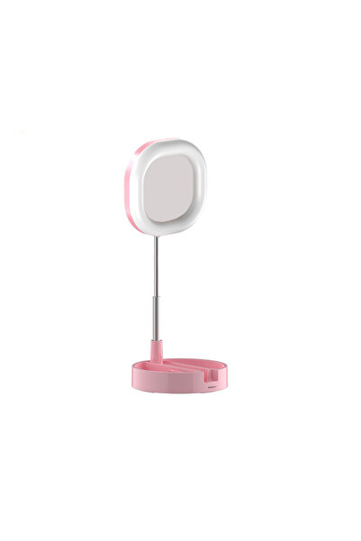MRG Makeup Mirror M812, with Light, with Stand, Pink