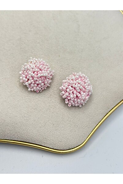 MyladyAccessoriess Sand Bead Detail Earrings (Brass Plated) Red