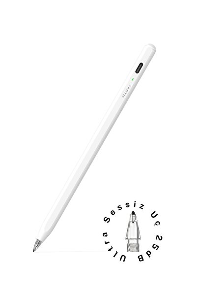 Fuchsia iPad Uyumlu Air 8 Pro Tablet Kalemi Sessiz Doğal Yazı Deneyimi 20 Saat Kullanım USB-C Hızlı Şarj