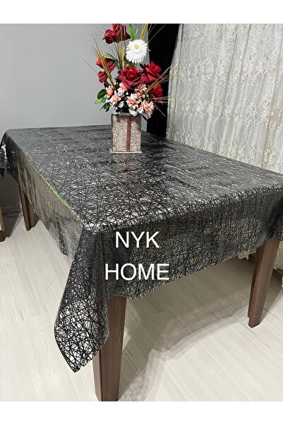 NYK HOME Wicker Pvc Transparent Coated Luxury Oilcloth Table Cloth