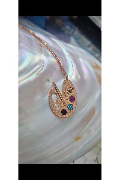 Butik 925AYAR RESSAM PALETİ TASARIM KOLYE