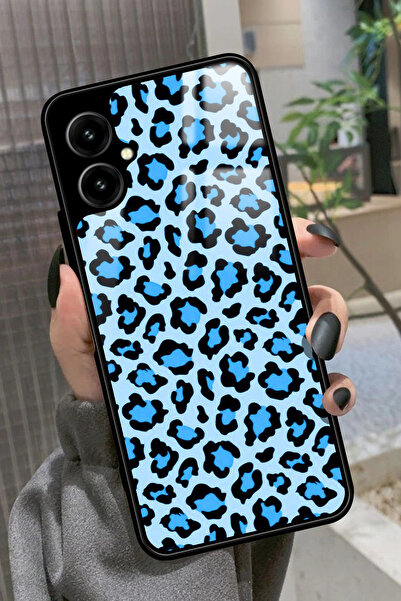 omix X5 Uyumlu Mavi Leopar Tasarımlı Glossy Premium Kılıf