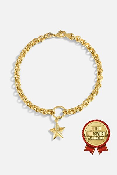 MEKS JEWELS Mikron Altın Kaplama Gümüş Star Bileklik