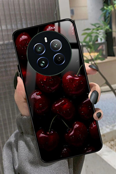 realme 12 Uyumlu Kiraz Tasarımlı Glossy Premium Kılıf