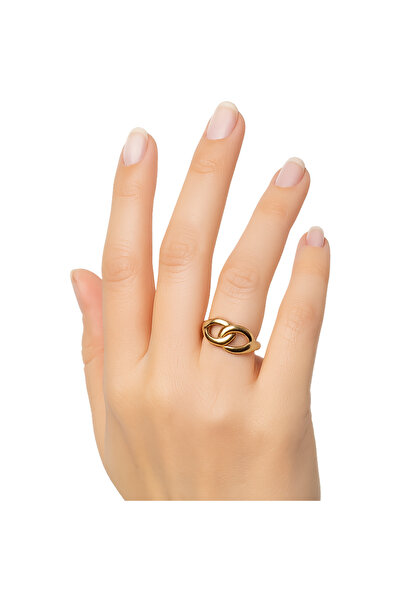 None Vintage Gold Plated Loop Design Finger Ring