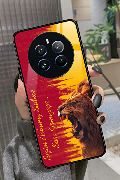 realme 12 Uyumlu Aslan Tasarımlı Glossy Premium Kılıf