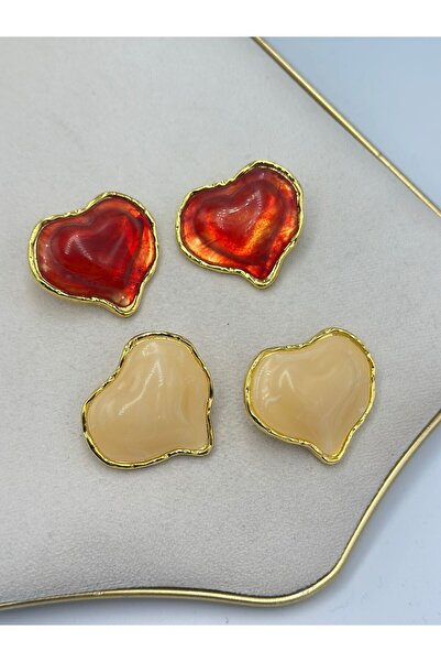 MyladyAccessoriess White Heart Earrings (Brass Plated)