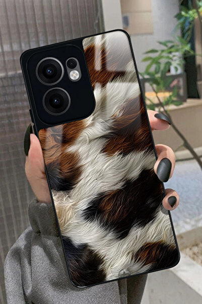 OPPO Reno 13F Uyumlu Kahverengi Leopar Tasarımlı Glossy Premium Kılıf