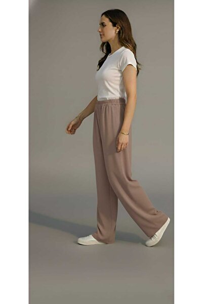 MİSMOLY High-Waisted, Wide-Leg, Comfortable Fit, Elastic Waistband Pants