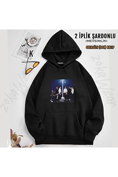 ZOKAWEAR Φούτερ με κουκούλα Unisex Stray Kids K pop 3 με τύπωμα (2 κλωστές)