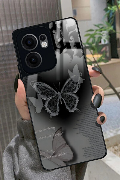 OPPO Reno 13F Uyumlu Kelebek Tasarımlı Glossy Premium Kılıf