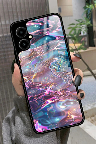 omix X5 Uyumlu Simli Dalga Tasarımlı Glossy Premium Kılıf