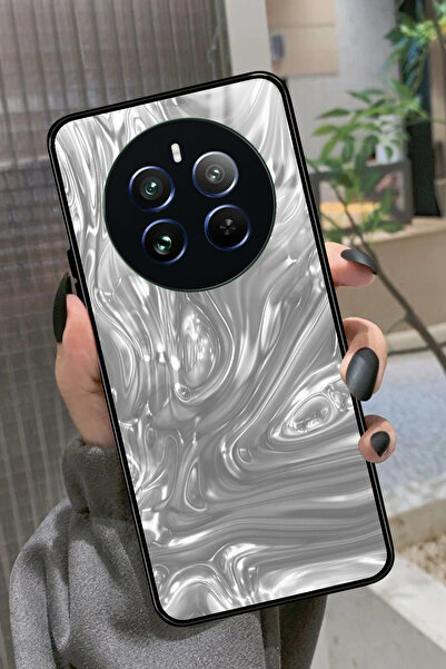 realme 12 Uyumlu Beyaz Tasarımlı Glossy Premium Kılıf
