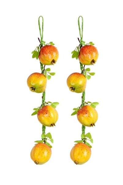 Generic Excefore Artificial Fruit Hanging Strings, 2Pcs Fake Pomegranate Bunch Lifelike Fruit for Home Kitc