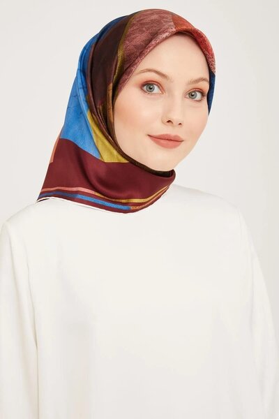 Armine Eșarfă de mătase 2024 iarnă - 9002-50 Burgundy Twill