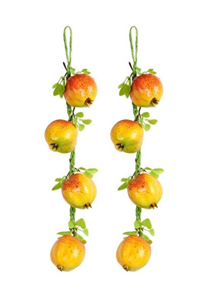 Generic Excefore Artificial Fruit Hanging Strings, 2Pcs Fake Pomegranate Bunch Lifelike Fruit for Home Kitc
