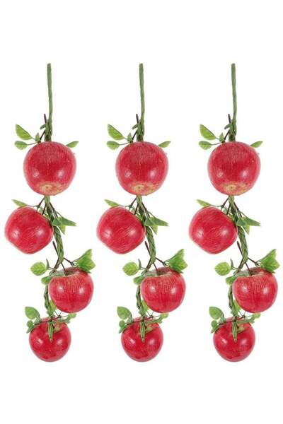 Generic Excefore Red Apple Garland, 3pcs Simulation Fruit Hanging String Plants Decor, Wedding Decorations