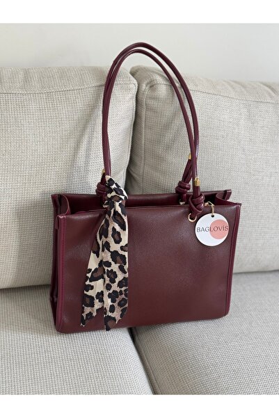BAGLOVİS Bordo Women's Shoulder Bag with Large Volume and Stylish Design En32 Boy24