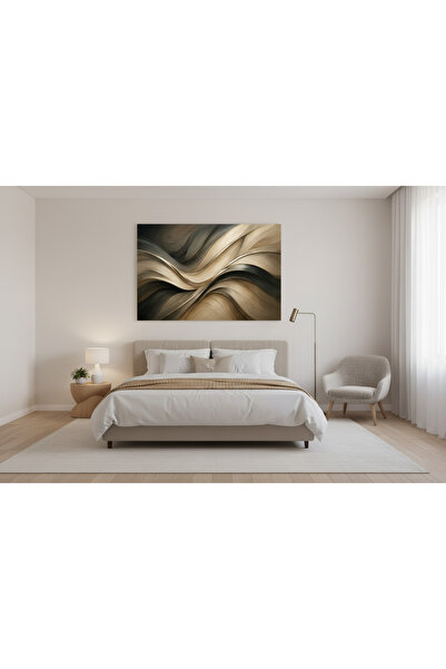 hollywest Soyut Kahve ve Bej Tonlarında Modern Kanvas Tablo