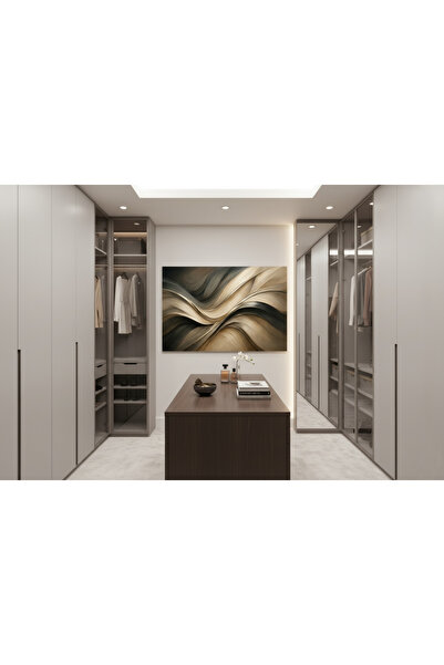 hollywest Soyut Kahve ve Bej Tonlarında Modern Kanvas Tablo