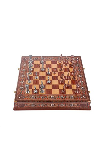 Hype Store Büyük Boy Metal İngiliz Satranç Takımı Antik ve Masif Hakiki Çekme...