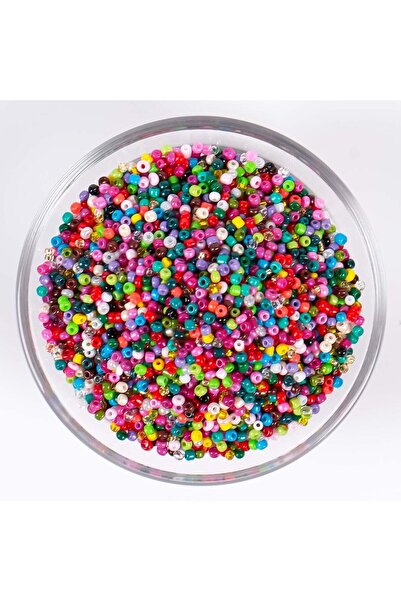 yfhobi 50 Gram - 3 Mm Karışık Renk Orta Boy Kum Boncuk, Takı Yapım Boncuğu, K...