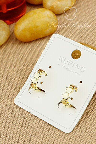 Keyifli Hayaller Xuping Vip Küpe - Xuping Sade Yıldız Model Halka Xuping Küpe Kararmaz Solmaz 1,2cm