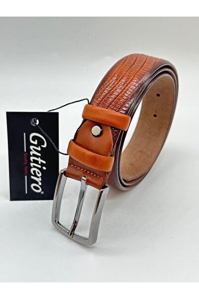 Gutiero Curea clasică pentru bărbați, 100% piele naturală, bronzată