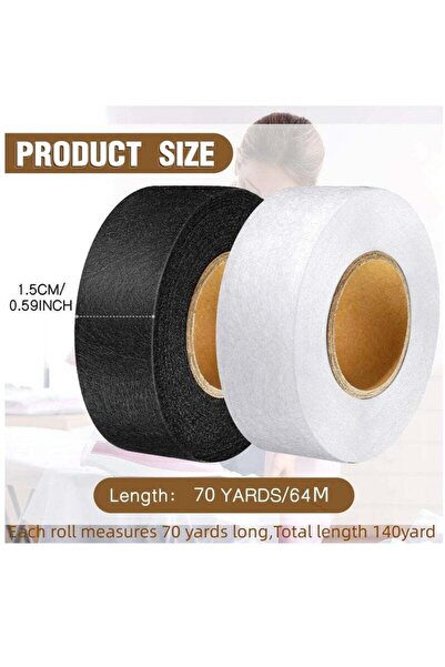 Generic Iron-On Fabric Tape Heavy Duty Fusible Adhesive Hemming Strip - 2 Rolls (1/2" x 70 yd each)