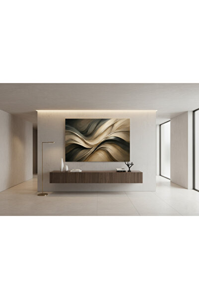 hollywest Soyut Kahve ve Bej Tonlarında Modern Kanvas Tablo