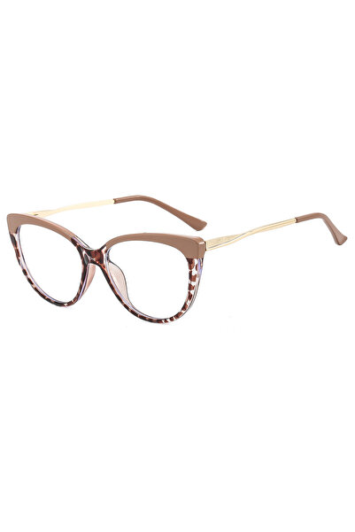 Techsuit - Anti-Blue Light Glasses Reflex Metal (F5018-C42) - Cat Eye - Nude Leopard