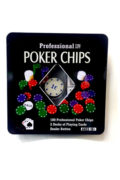 OEM Professional Texas Hold'em poker set, 100 colored chips, 2 sets of playing cards