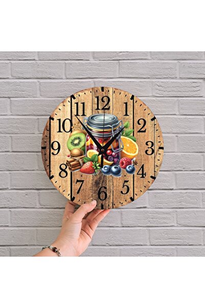 Bilge Lazer bilge Tasarım 2D GÖRÜNÜMLÜ MUTFAK Duvar Saati 35 x 35 CM