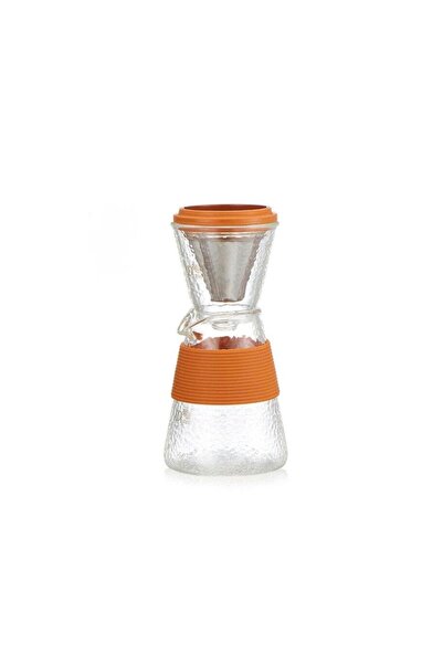 Diguo Digo 200ml V60 Heat-Resistant Leather Coffee Pot (without handle), Stainless Steel, Orange