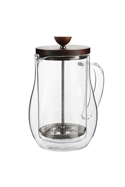 LUXURY French Press Coffee Maker Pot 600ml Glass Double Bamboo Lid French Press Pitcher